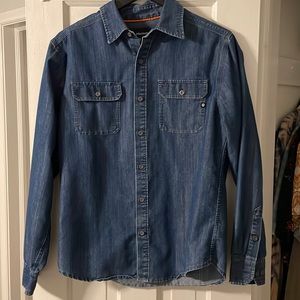Mens Worn Marmot Denim Shirt Size Medium